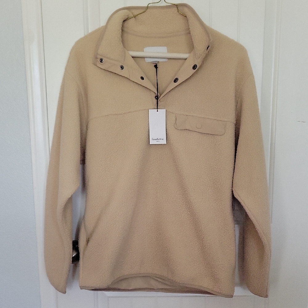 Goodfellow & Co Tan Zip Up Sweater with High Collar